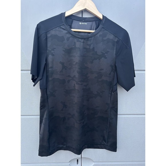 Lululemon Repetition Short Sleeve Shirt Sz Medium Savasana Camo Black READ - Picture 3 of 15